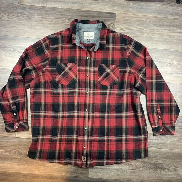 Legendary Whitetails WOMEN'S COTTAGE ESCAPE FLANNEL SHIRT FOREST PLAID 6435 XXXL - Picture 1 of 7